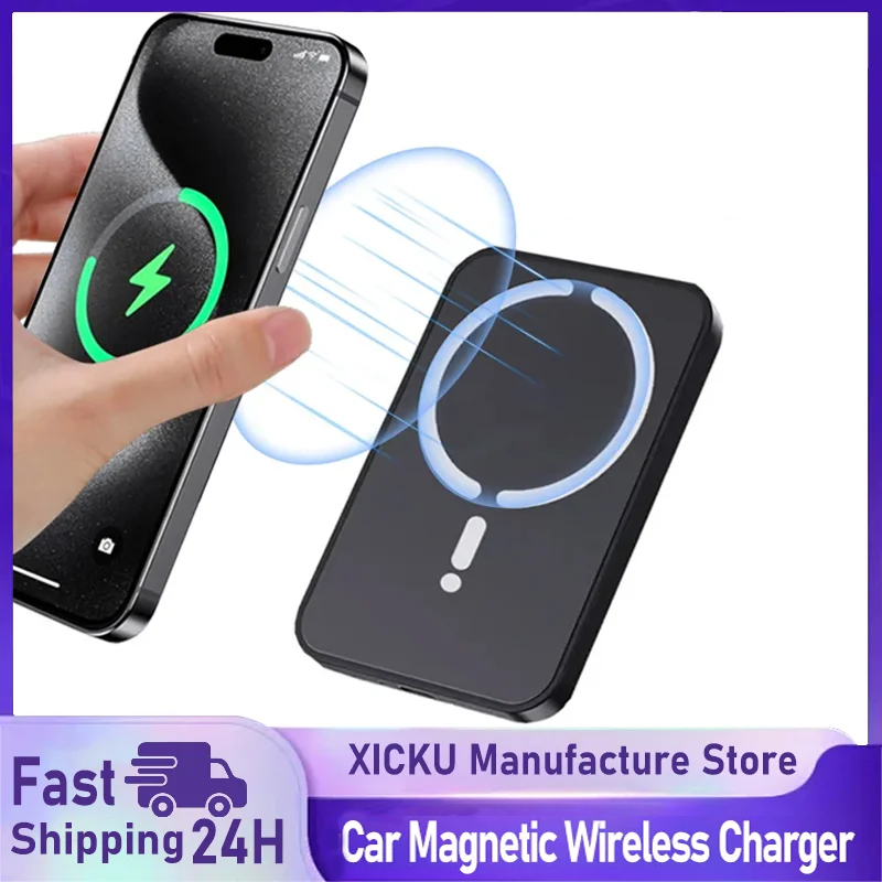 Wireless Car Charger Mount Fast Charging - Support de téléphone magnétique sans fil