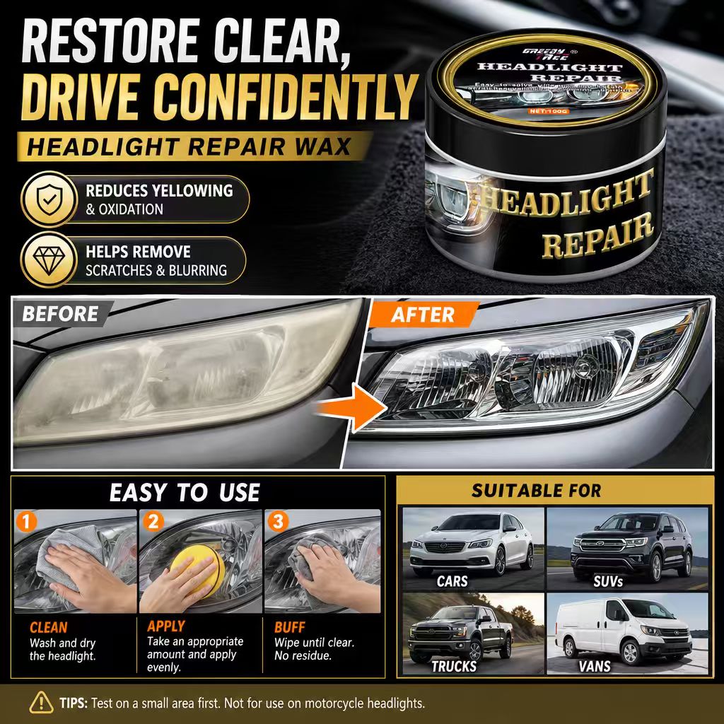 Car Scratch Repair Polishing Wax Paste - Cire de réparation pour phares de