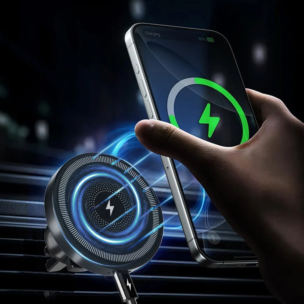 Support de téléphone magnétiqu - Wireless Car Charger Mount Fast Charging avis et prix