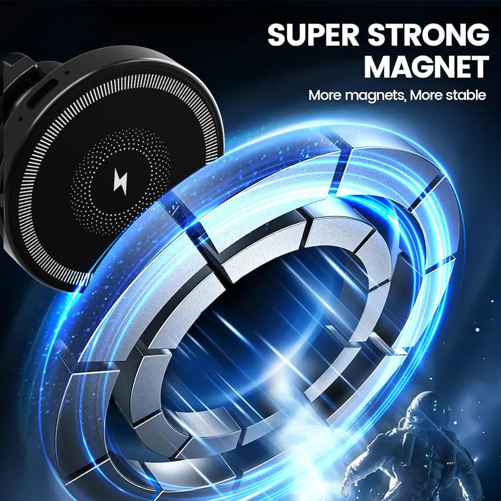 Support de téléphone magnétiqu - Wireless Car Charger Mount Fast Charging avis et prix